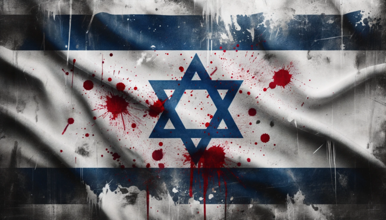 以色列國旗（戰損／血腥版）chatgpt製圖