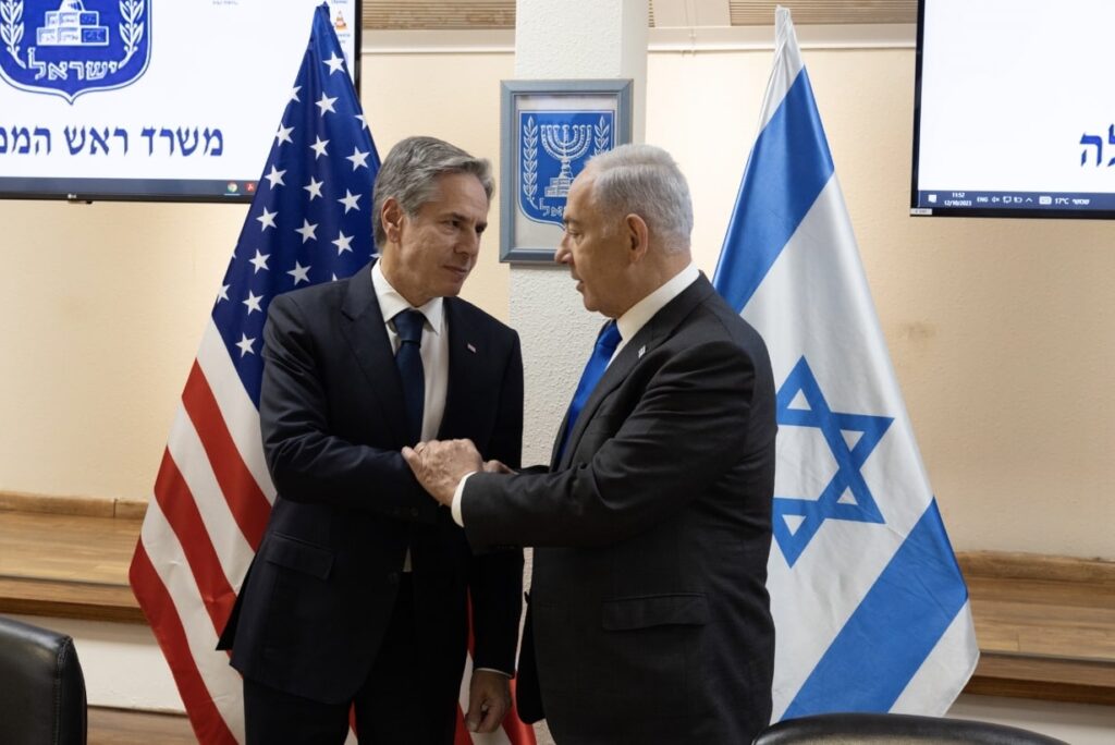 美國國務卿布林肯（Antony Blinken）、以色列總理納坦雅胡（Benjamin Netanyahu）